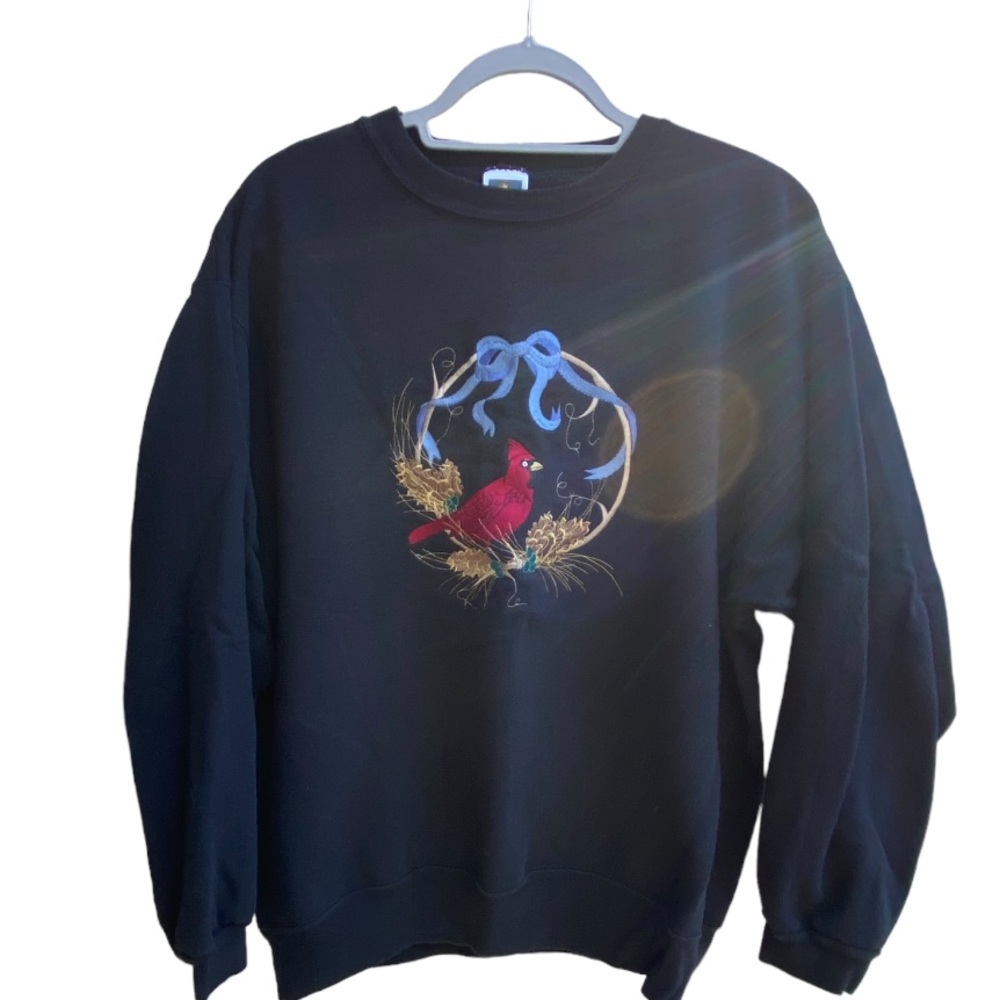 Vintage Christmas embroidered sweatshirt size large
